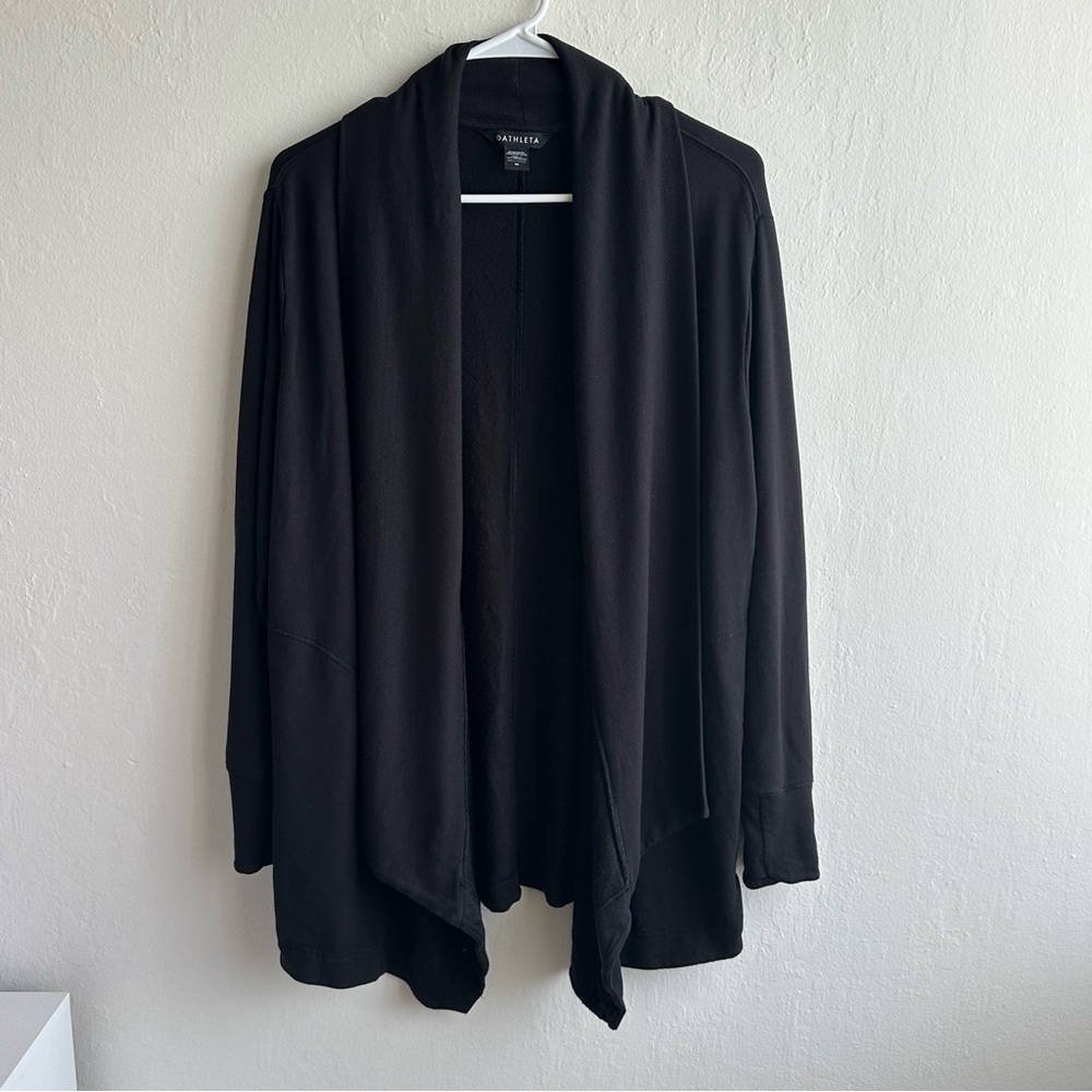Athleta Black Pranayama Restore Wrap Cardigan Sweater